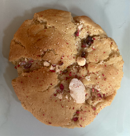 Yuzu Meringue, White Chocolate and Raspberry Cookies (Pack of 6)